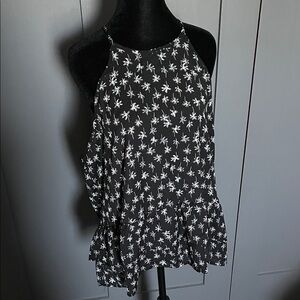 Lily White Black and White Floral Tank Top
